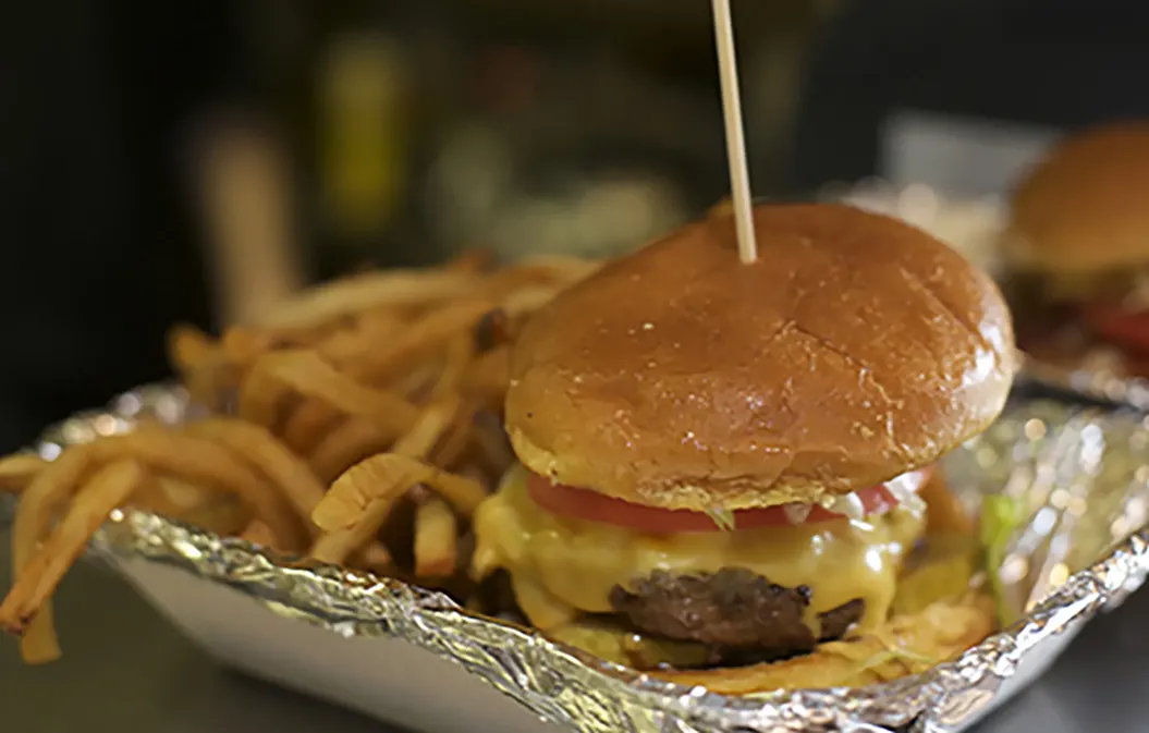 Cheeseburger with hand-cut fries